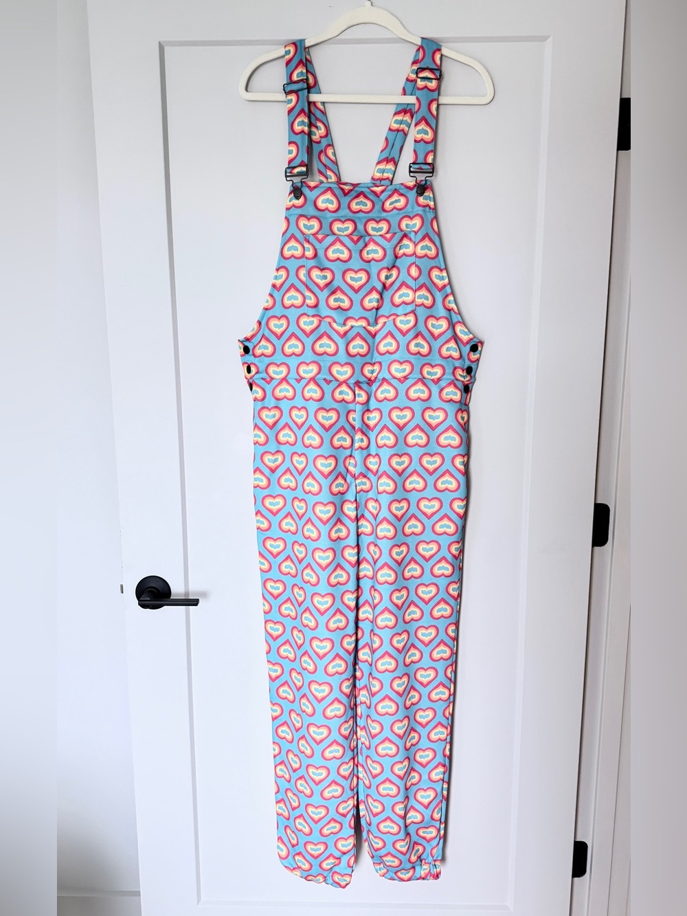 Shinesty Rowdy Mermaid Custom Heart Print Overalls Size Small NWT